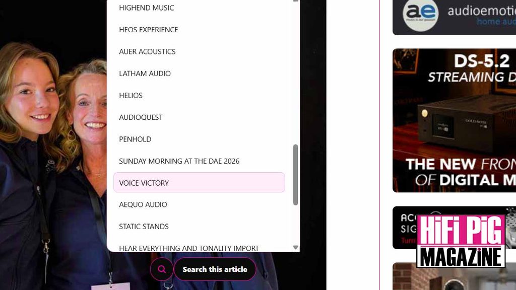 New Search This Article Function On HiFi PiG